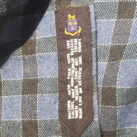 Robert Talbott Men's Tailored Flannel Shirt Blue Plaid Size Large - Picture 6 of 8